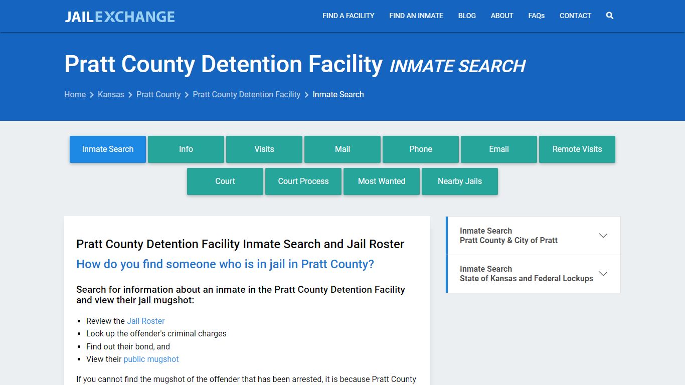 Pratt County Detention Facility Inmate Search - Jail Exchange